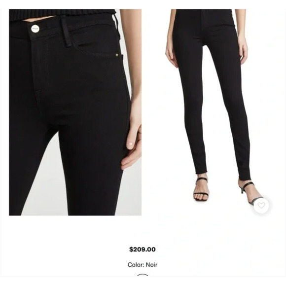 FRAME Forever Karlie Tall Skinny Jean 25 0 Black 35" Inseam Long - Picture 2 of 9